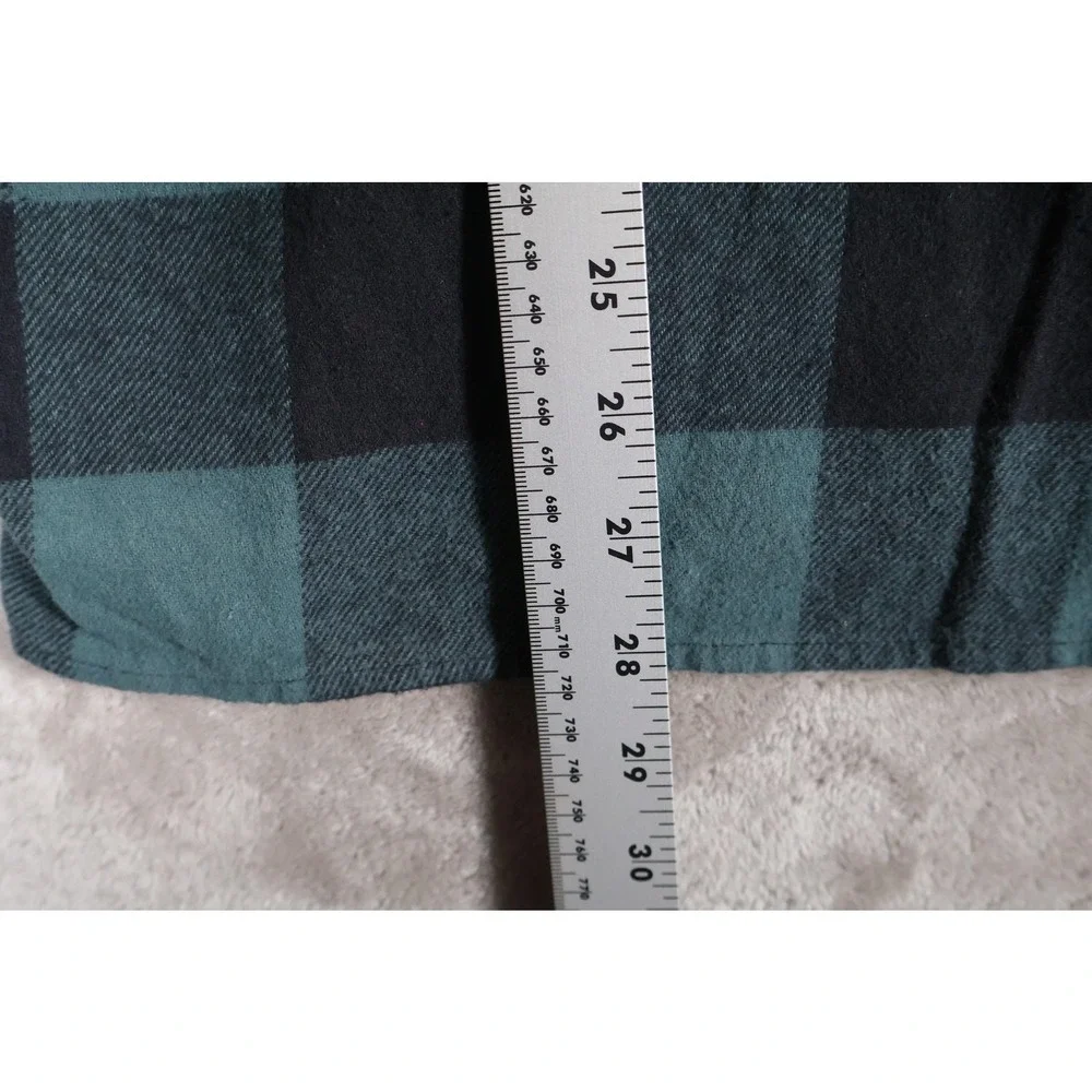Neff Shirt Mens Medium Plaid Flannel Hooded‎ Button Up Skate Streetwear Green